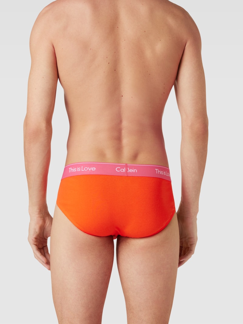 Slip mit elastischem Logo-Bund in hellrot
