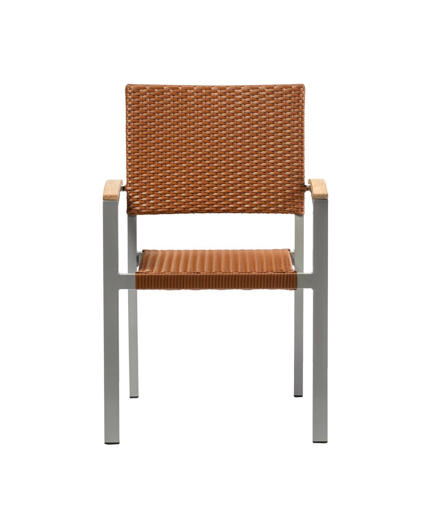 Konway Stapelstuhl BORNEO (4 St), 4x KONWAY® BORNEO Stapelsessel Braun Premium Polyrattan Sessel