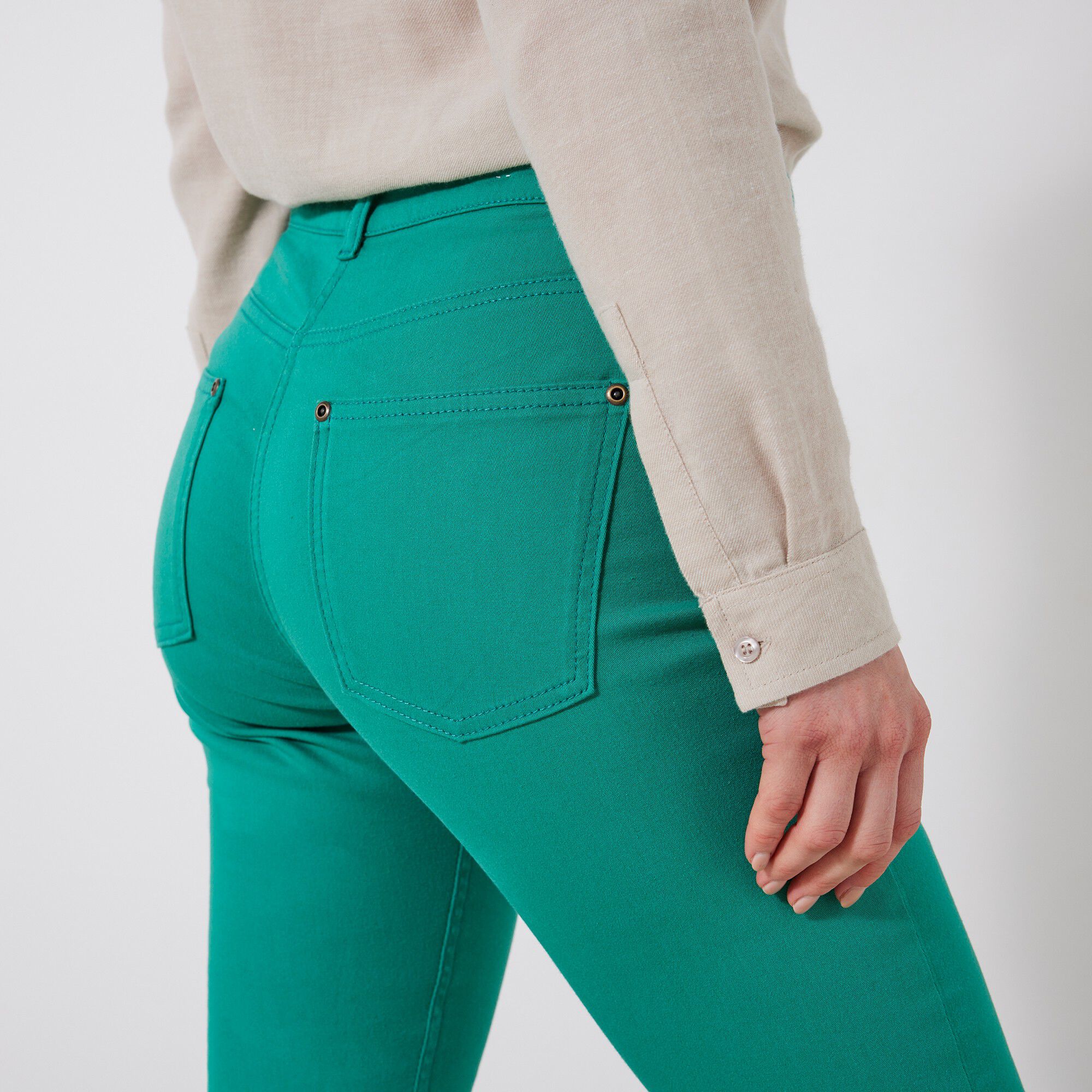 Pantalon droit stretch uni