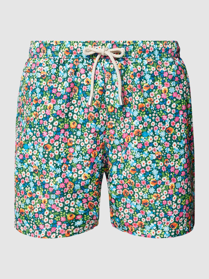 Badehose mit Allover-Print Modell 'FANTASY' in dunkelgrün
