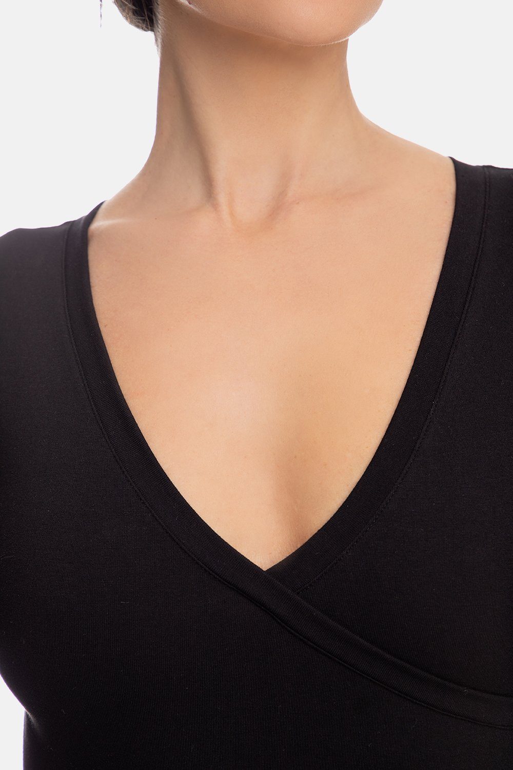 Evoni Body Langarmbody mit V-Ausschnitt
