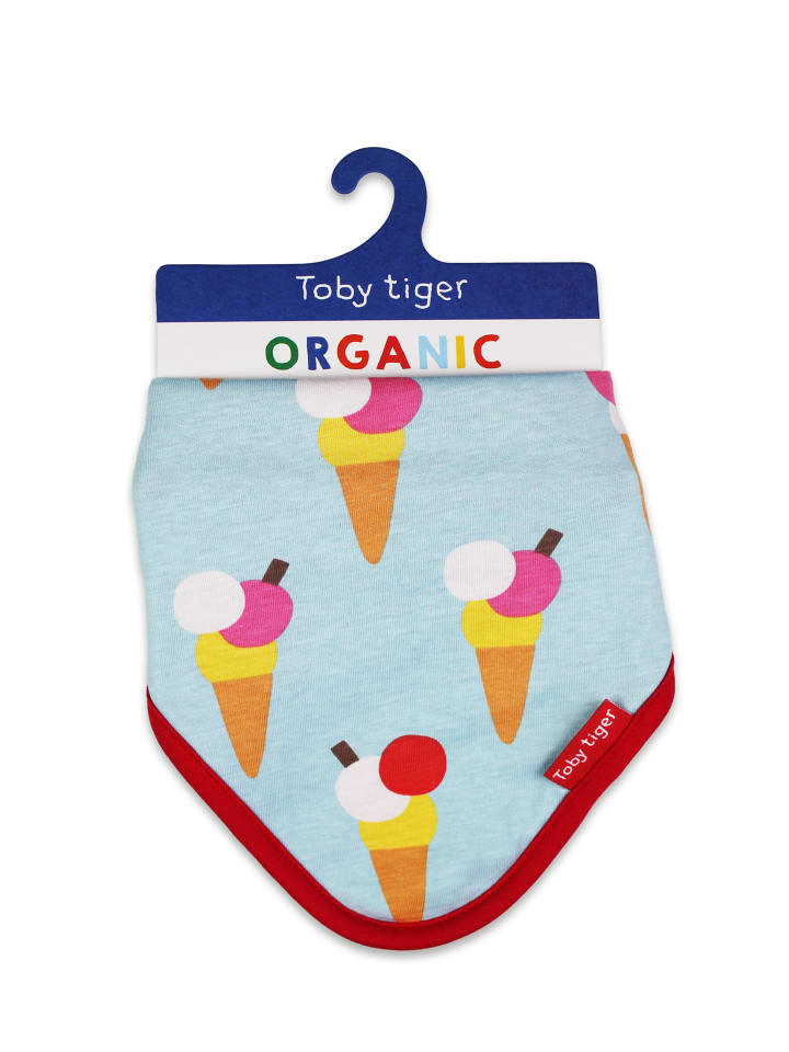 Toby Tiger Dreieckstuch mit Eiswaffel Print in blau günstig kaufen 0