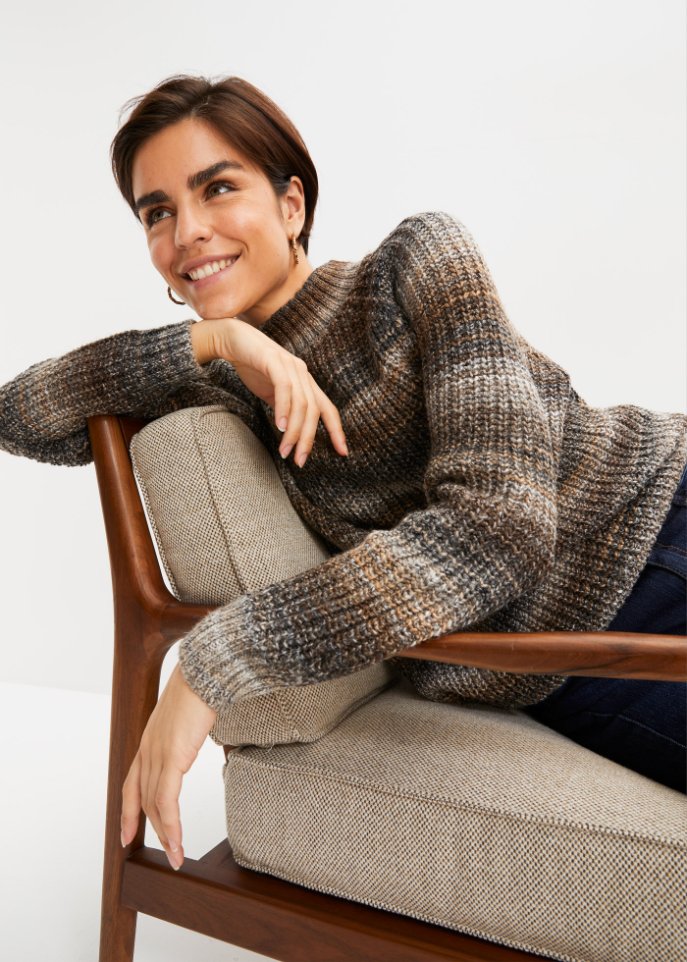 Pullover in Melange-Optik