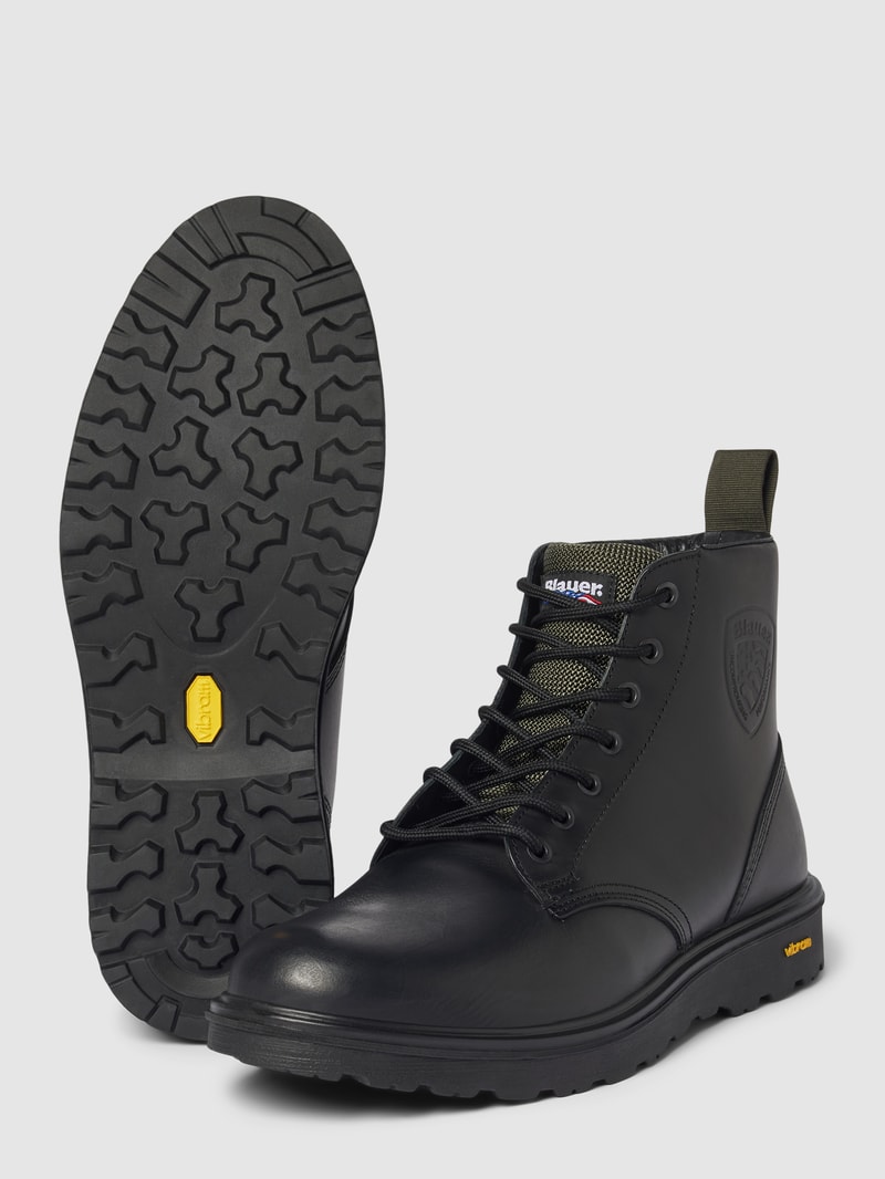 Ankle-Boots mit Label-Detail Modell 'GUANTANAMO' in schwarz