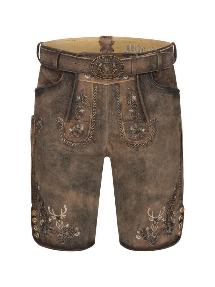 Nübler Lederhose kurz Edgar in Braun günstig kaufen