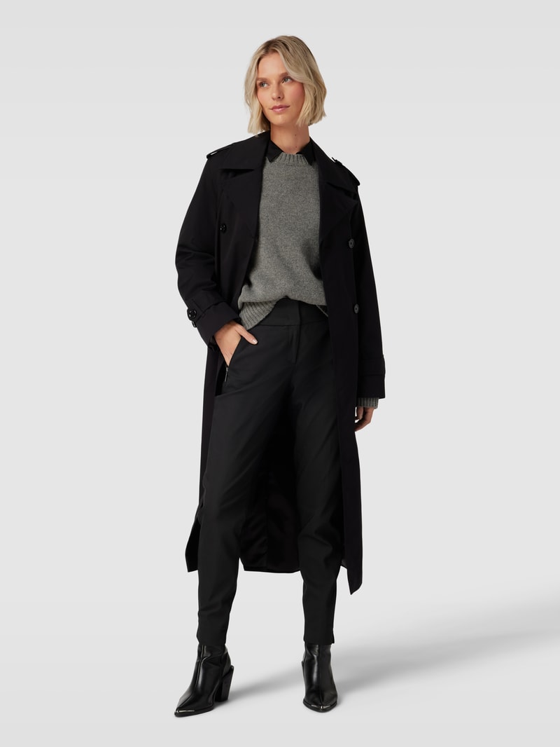 Stoffhose mit Reißverschlusstaschen in schwarz