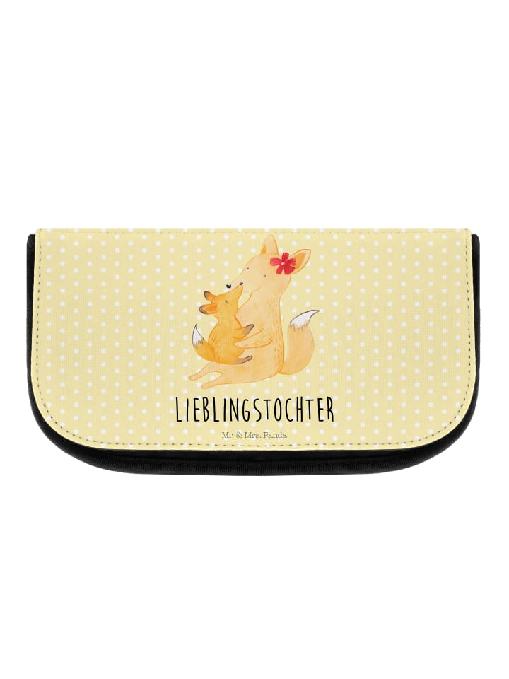 Mr. & Mrs. Panda Kosmetiktasche Fuchs Mama mit Spruch in Gelb Pastell günstig kaufen onesize