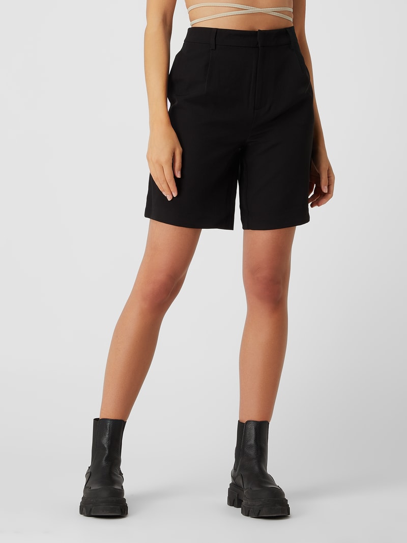 Bermudas mit Bundfalten Modell 'Berry' in schwarz