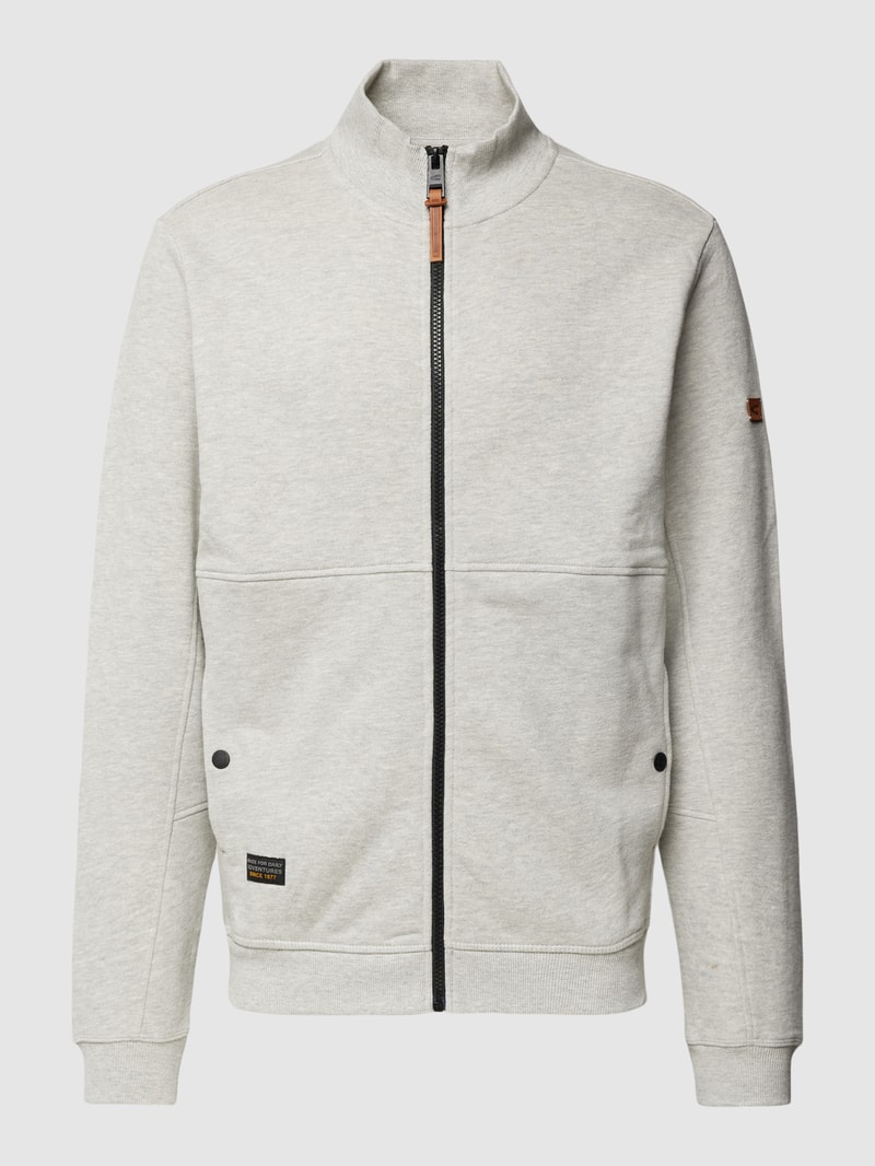 Sweatjacke mit Label-Detail in hellgrau