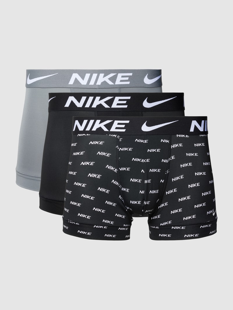 Trunks mit elastischem Logo-Bund im 3er-Pack in mittelgrau