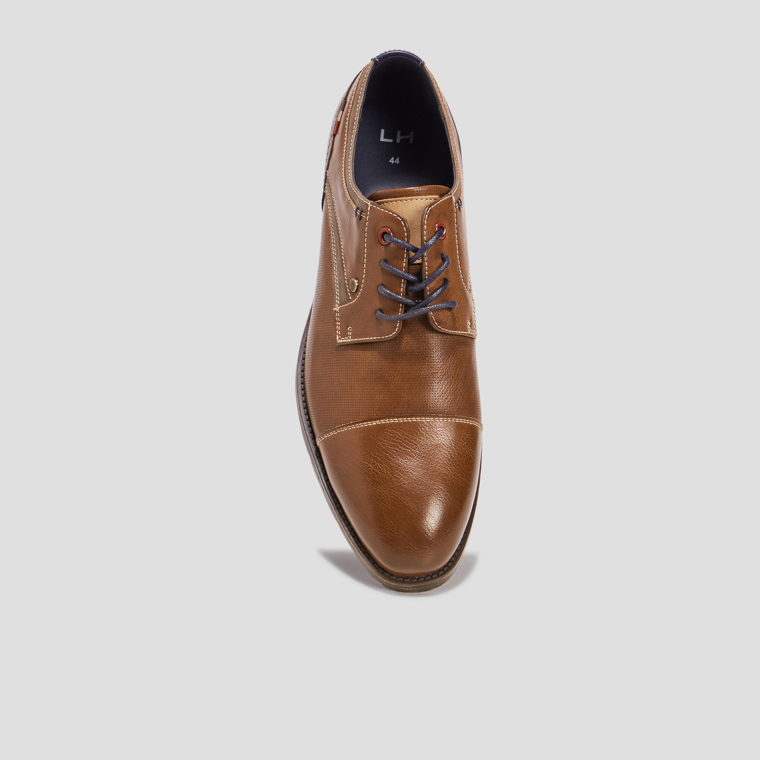 Derbies à lacets bout amande marron homme | La Halle