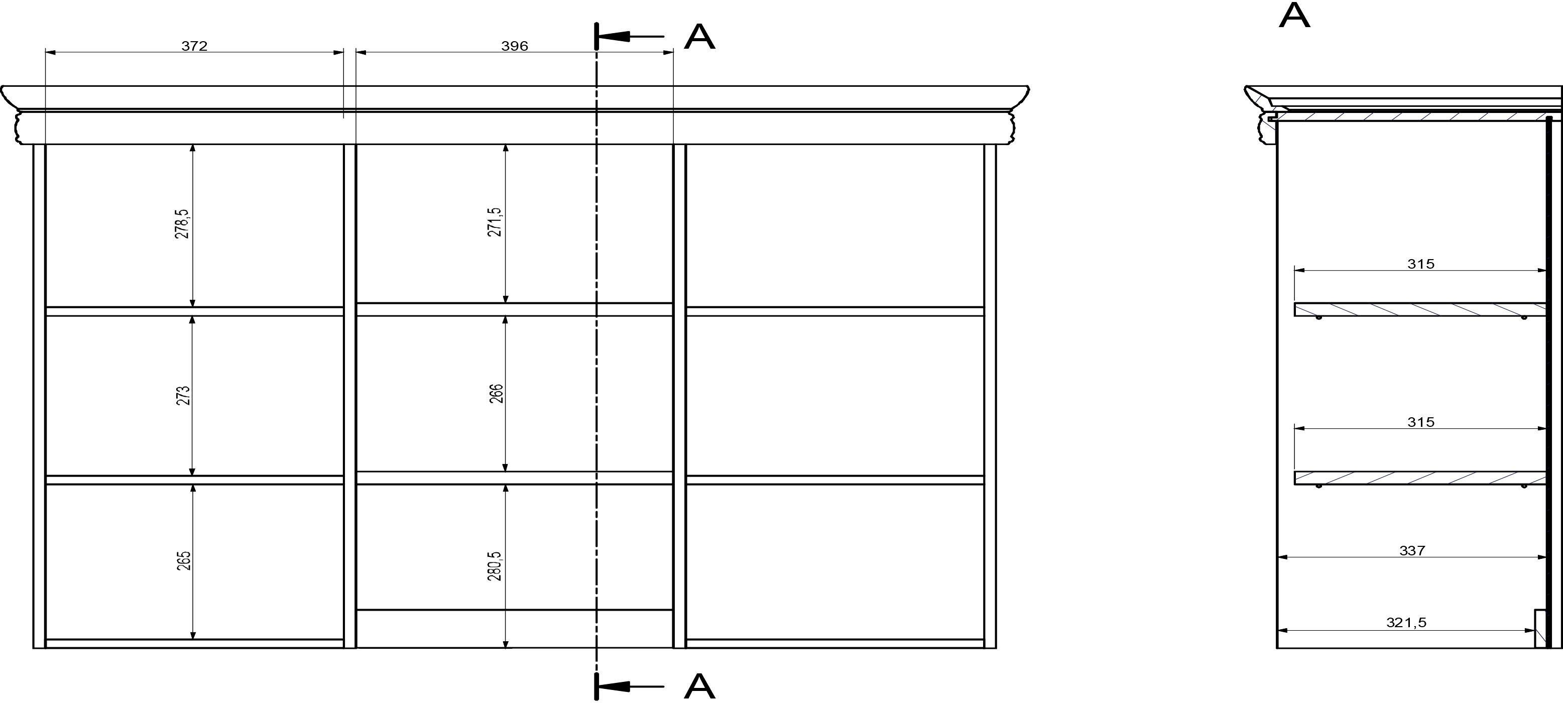 Home affaire Buffet Royal Breite ca. 128 cm