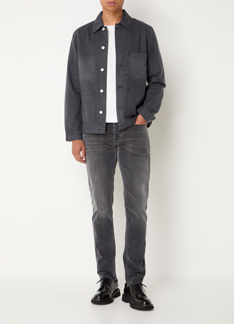 Cămașă din denim cu croială clasică și buzunar la piept, model Denham Mao.