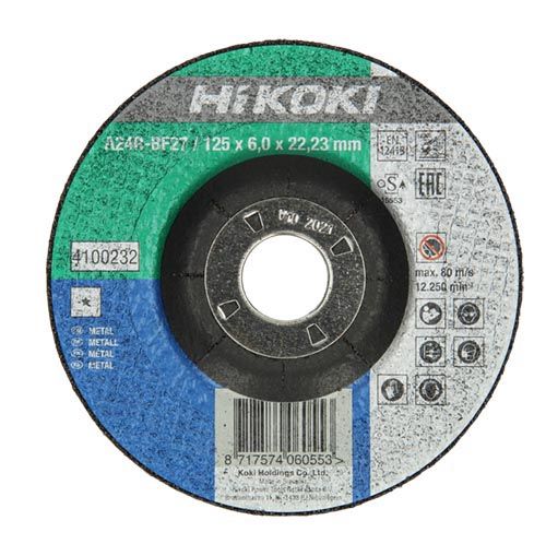 HiKOKI Tillbehör 4100232 A24/30P Gradningsskiva för metall 125 x 6 x 22,23 mm per 10