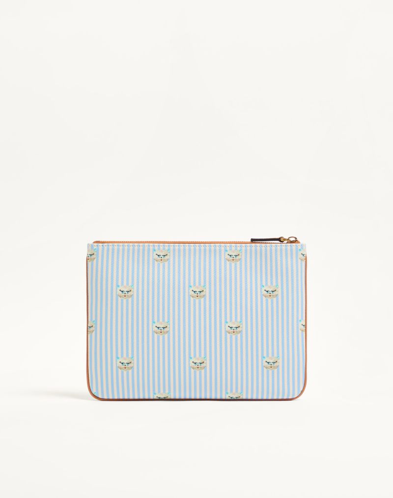 Bolsa Valentino Garavani VLogo Signature em couro de vitelo granulado com estampa Le Chat De La Maison
