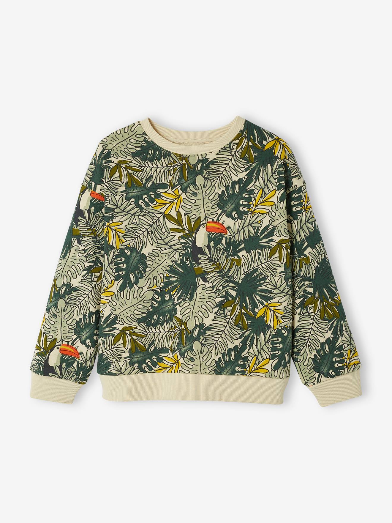 Sweat motifs jungle garçon blanc imprimé
