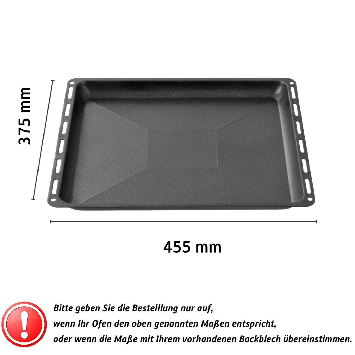 ICQN Backblech 455 x 375 mm, Antihaftbeschichtung, (1-St), Fettpfanne für Backofen, Kratzfest, Non-Stick