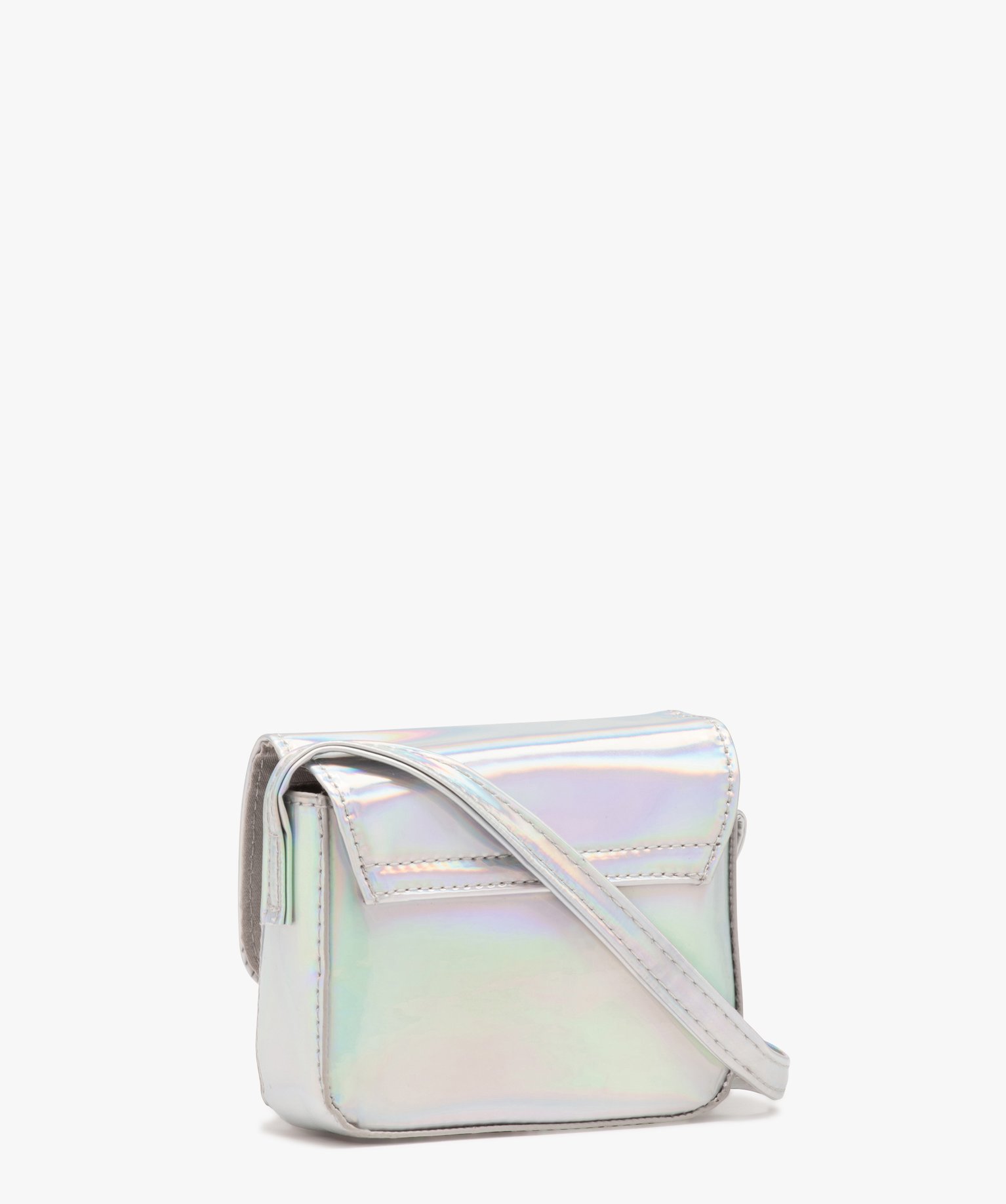 Sac bandoulière iridescent à fermeture cur fille argent | GEMO