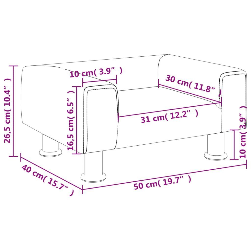 vidaXL Kindersofa Kindersofa Creme 50x40x26,5 cm Samt Kindercouch Kindermöbel Kinderzimm