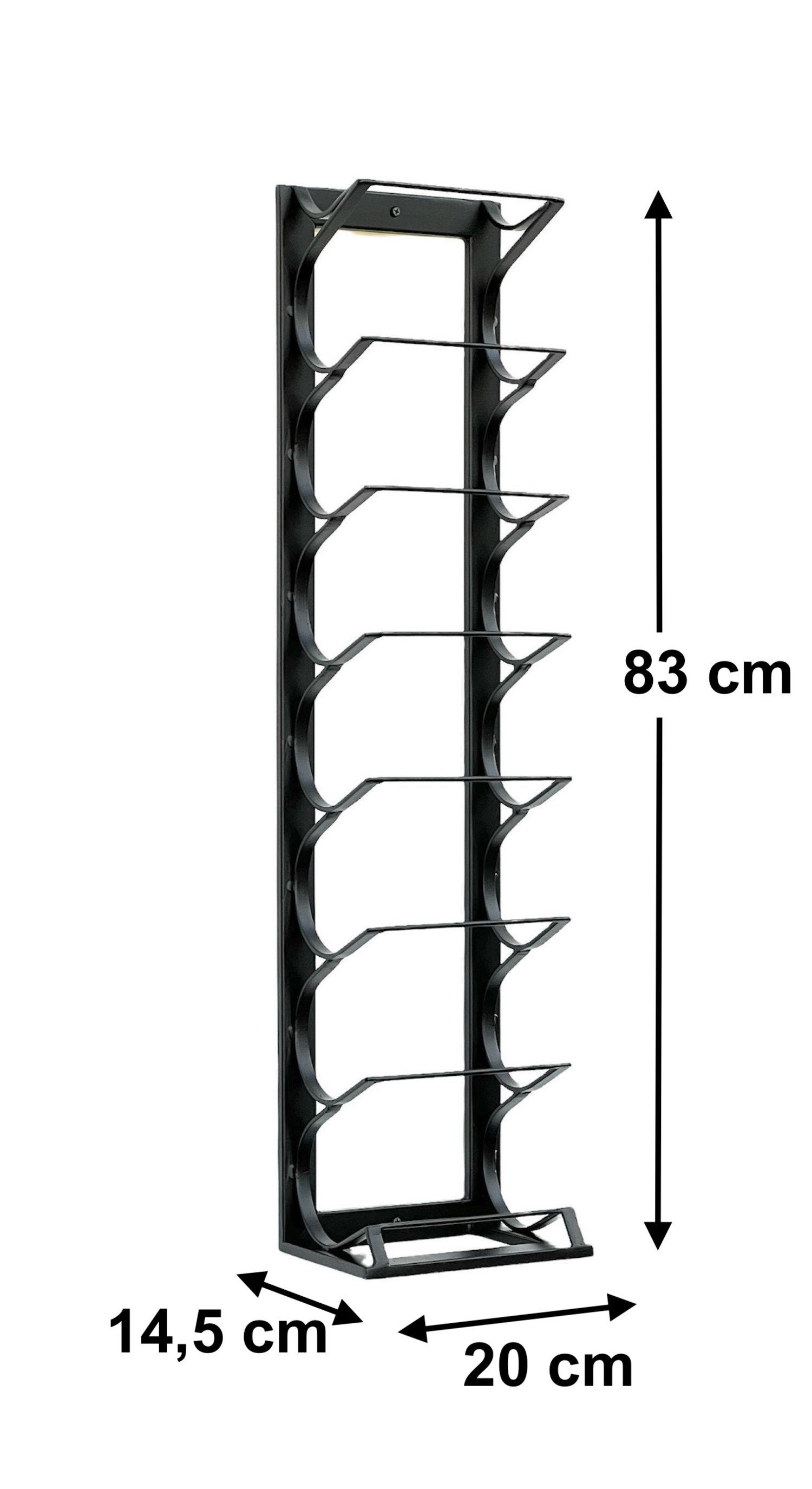 DanDiBo Weinregal Flaschenregal Etude Wand & Stand Metall Schwarz 96318 Flaschenständer für 8 Flaschen Regal Flaschenhalter Weinflaschenregal, Echter Hingucker für alle Weinfans / Tolles Geschenk
