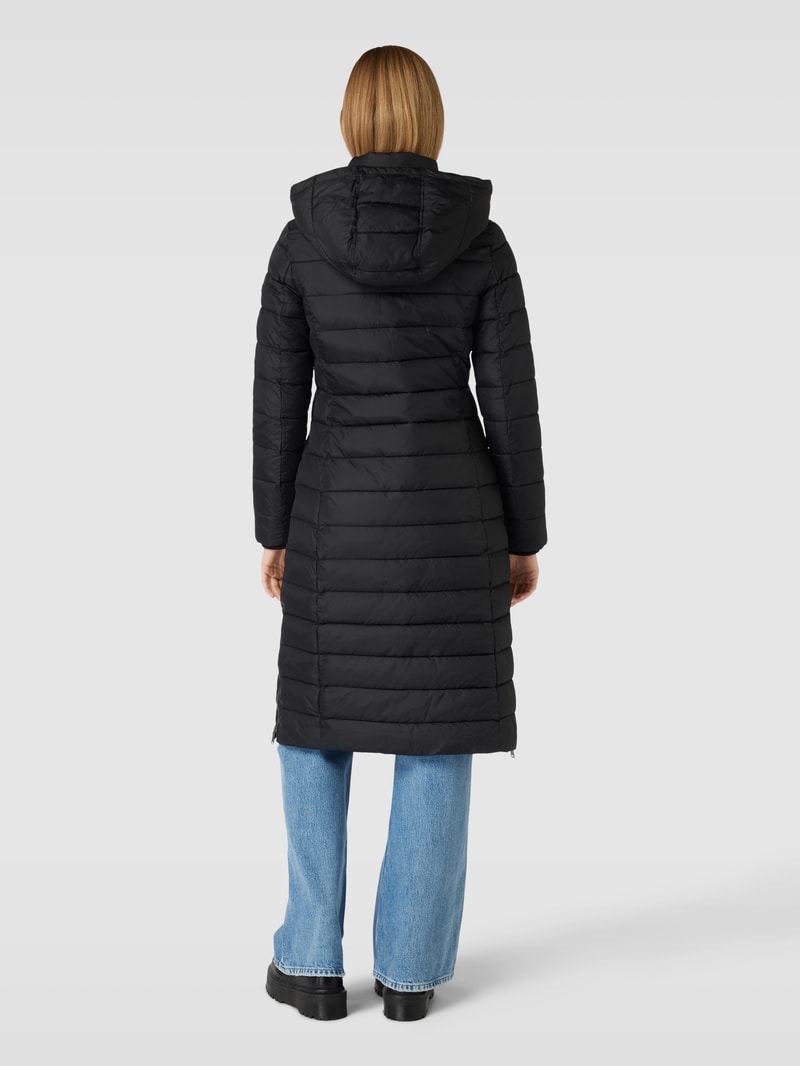 Steppmantel mit Kapuze in schwarz