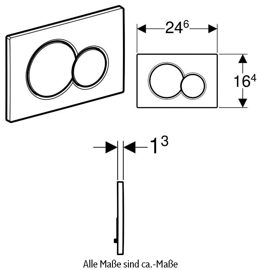GEBERIT Betätigungsplatte Sigma01,2-Mengen-Spülung, (6 tlg)