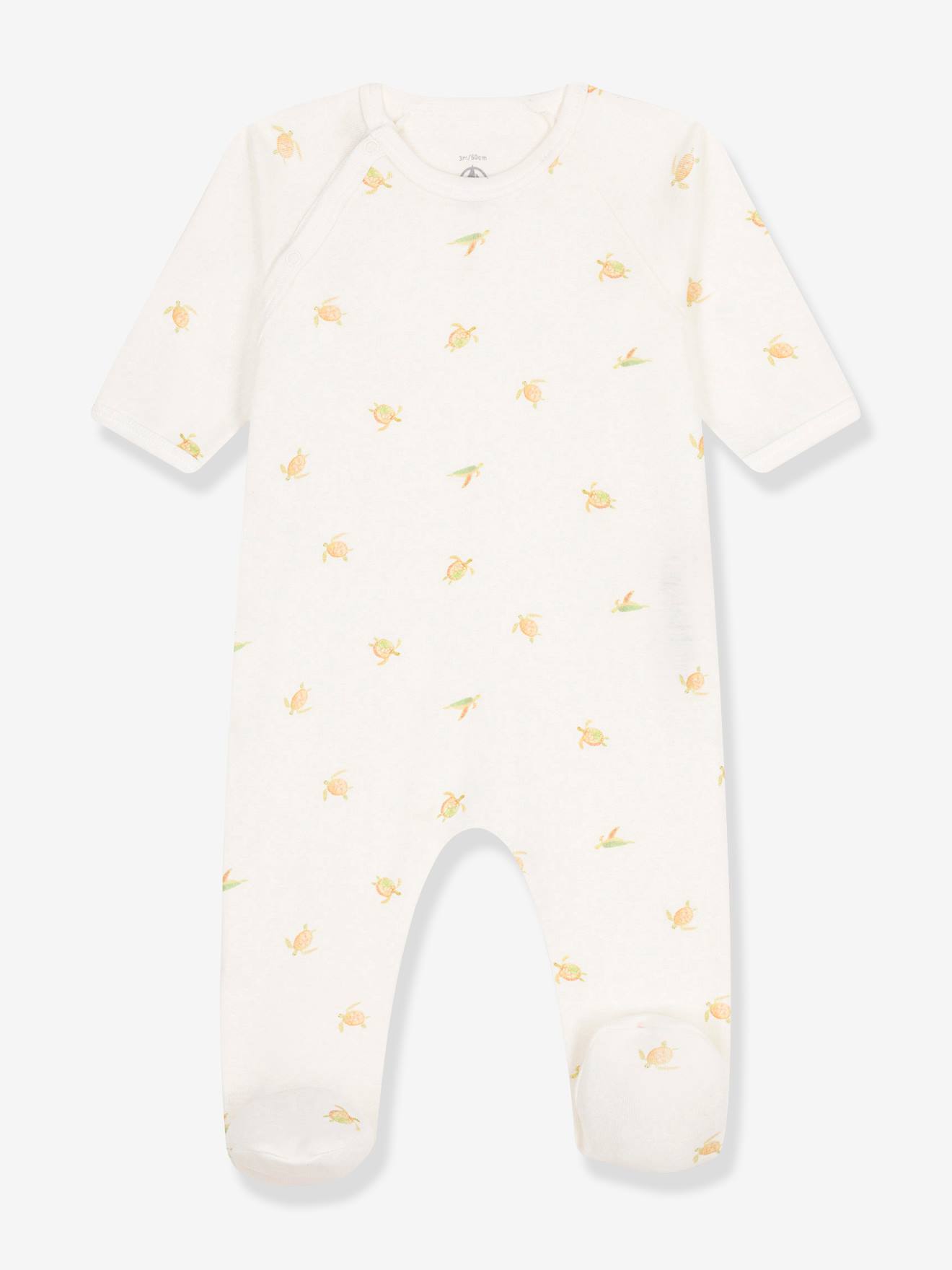 Petit Bateau Baby Strampler PETIT BATEAU - weiß bedruckt