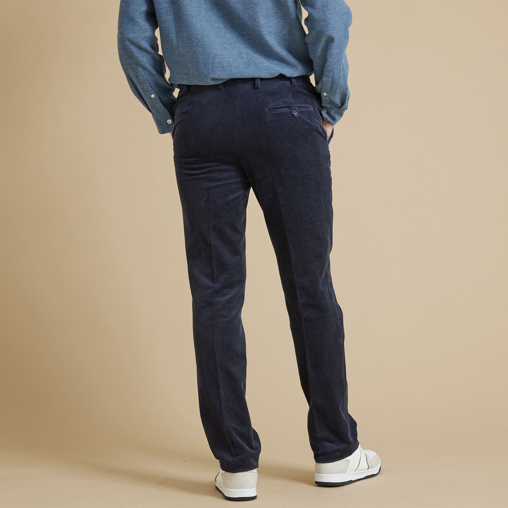 Pantalon velours taille élastiquée sans pince