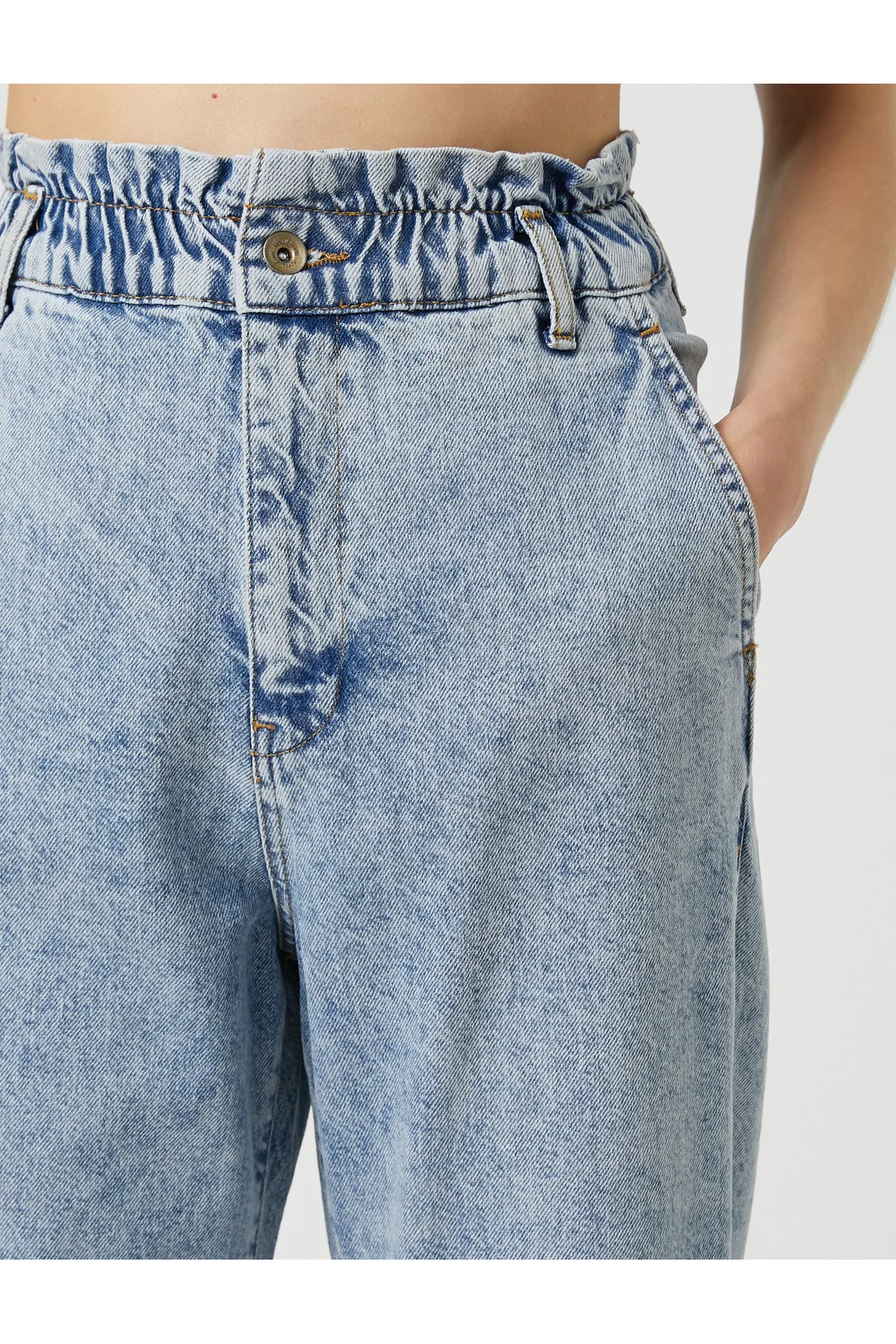 Koton  Jeans mit elastischem Bund und hoher Taille – Baggy-Jeans