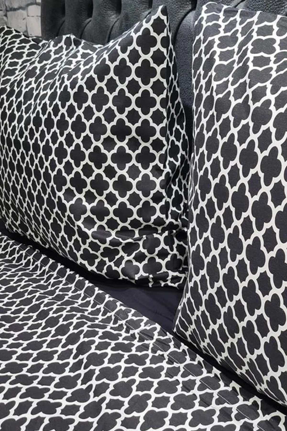 Çeyiz Diyarı  Doppelbett-Bettbezug-Set, Schwarz