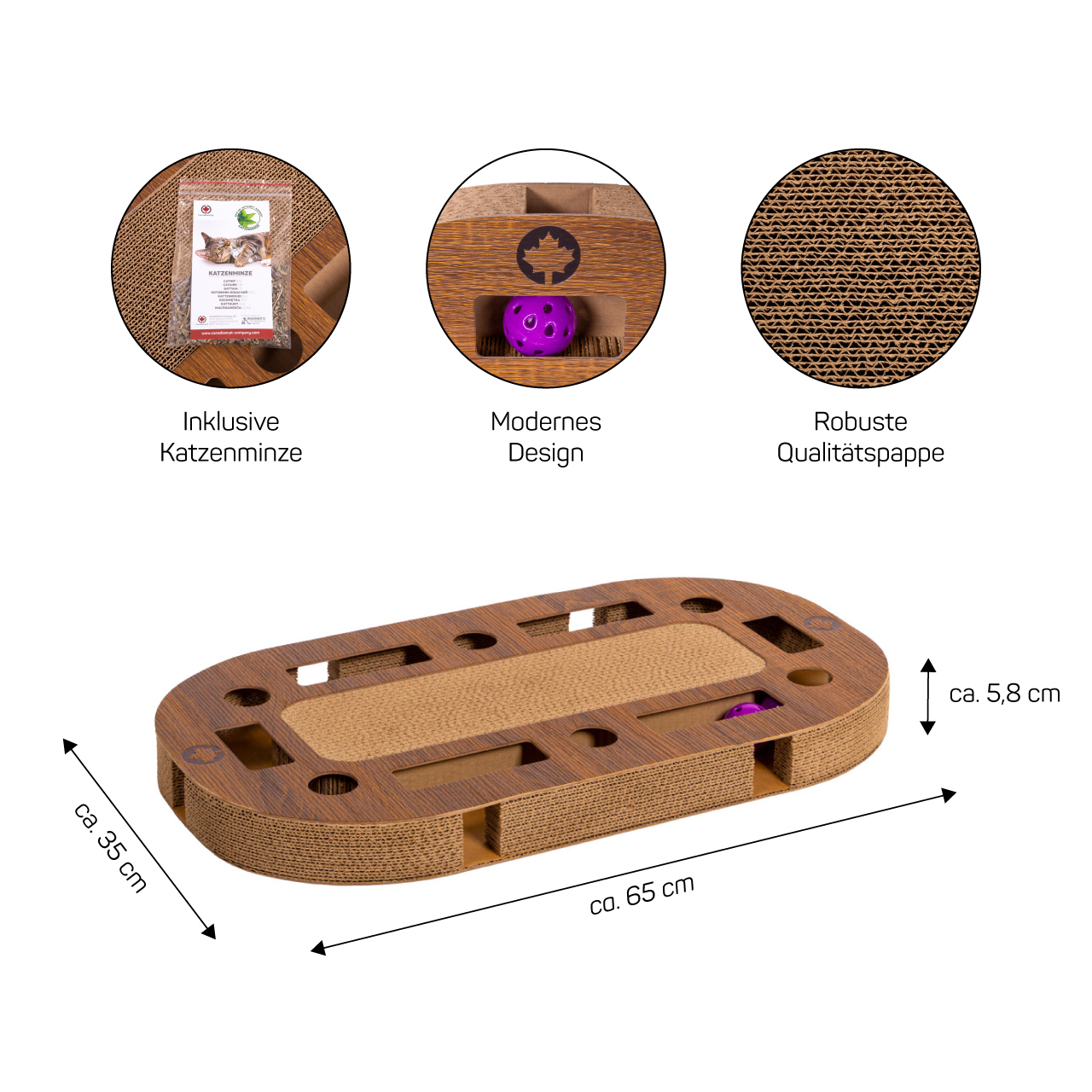 Canadian Cat Company Intelligenzspielzeug Canadian Cat Company Katzenspielplatz PlayPlate L braun