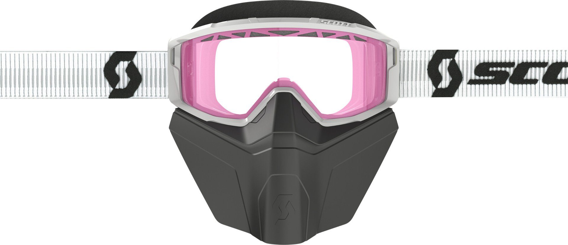 Scott Motorrad-Additiv Primal Safari Facemask Weiß/Rosa Ski Brille