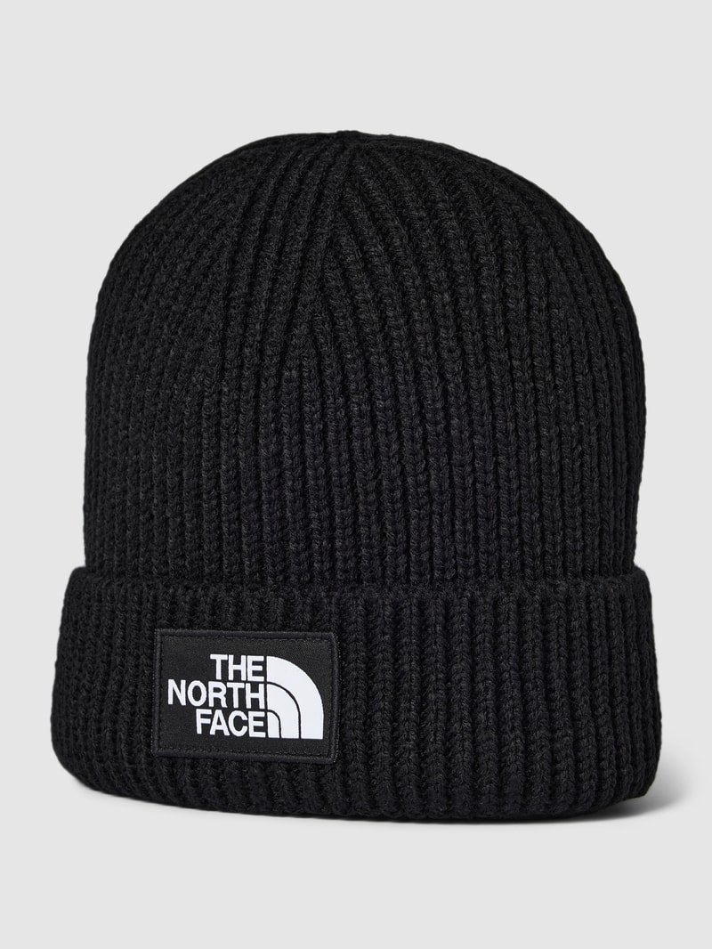 Beanie in Ripp-Optik in schwarz