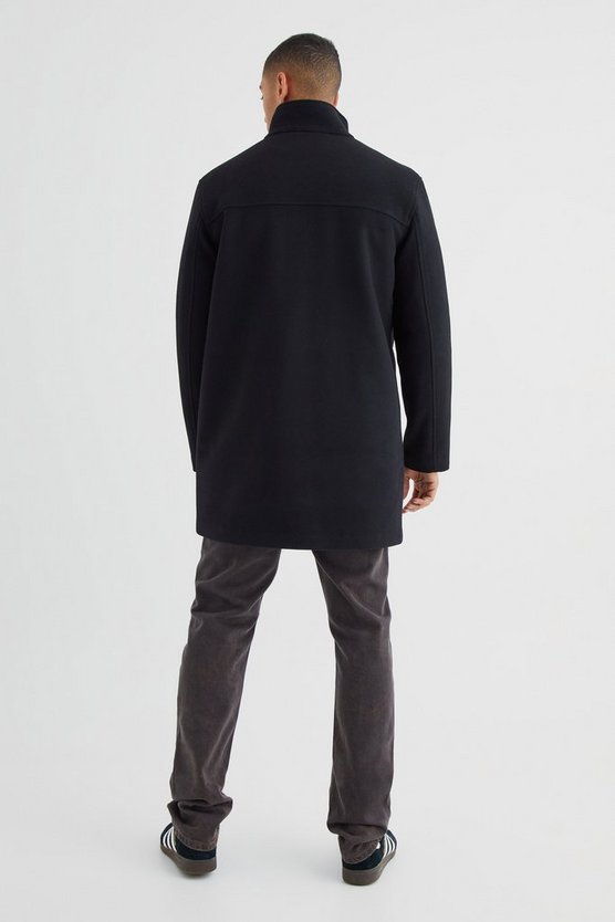 Jacke in Wolloptik mit Trichterkragen