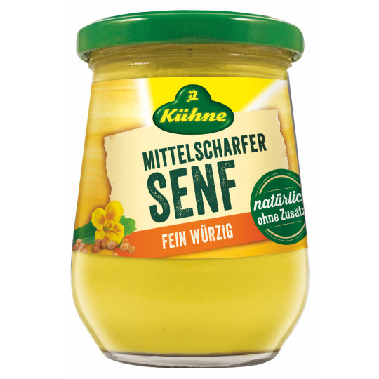 Kühne Senf mittelscharf im Glas 250ML