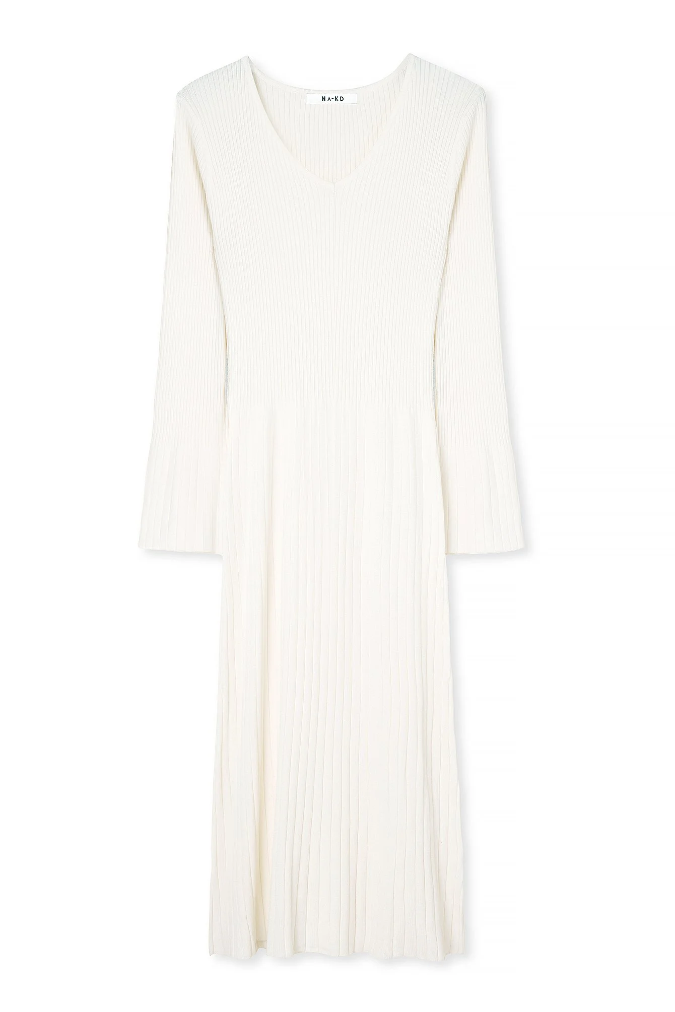 Geripptes Strick-Midikleid