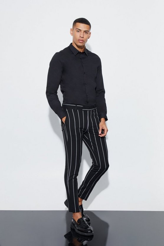 Gestreifte Super Skinny Anzughose