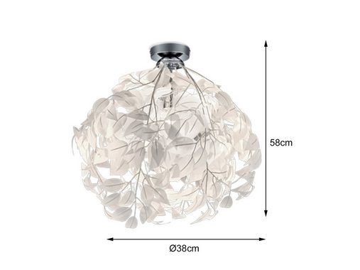 meineWunschleuchte LED Deckenleuchte, Dimmfunktion, LED wechselbar, Warmweiß, Ausgefallene stylische Designer-lampen für über-n Esstisch Weiß, Ø38cm