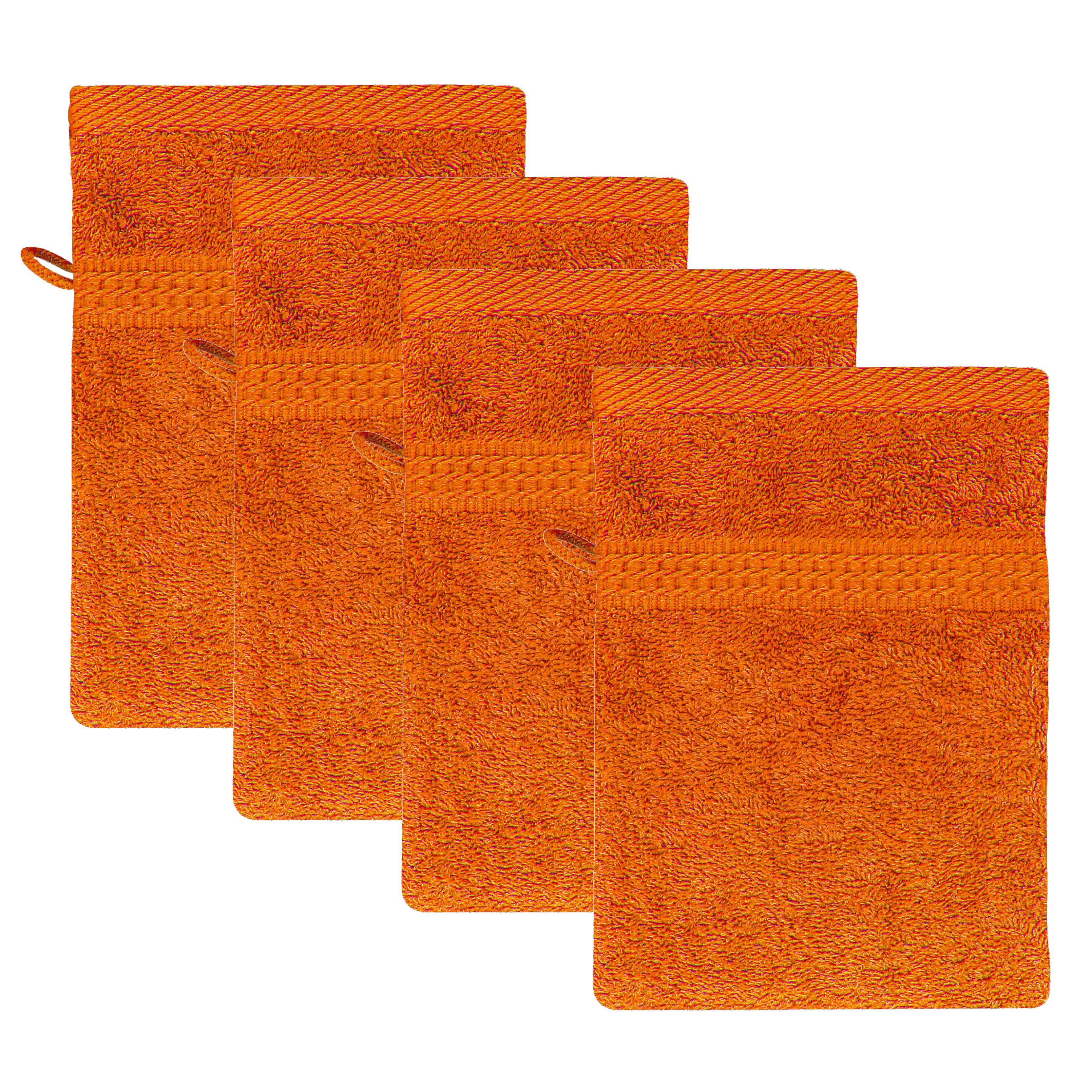 TRENDBUY24 Waschhandschuh 4er Waschhandschuhe Frottee 100% Baumwolle Set (4-tlg), 100% Baumwolle