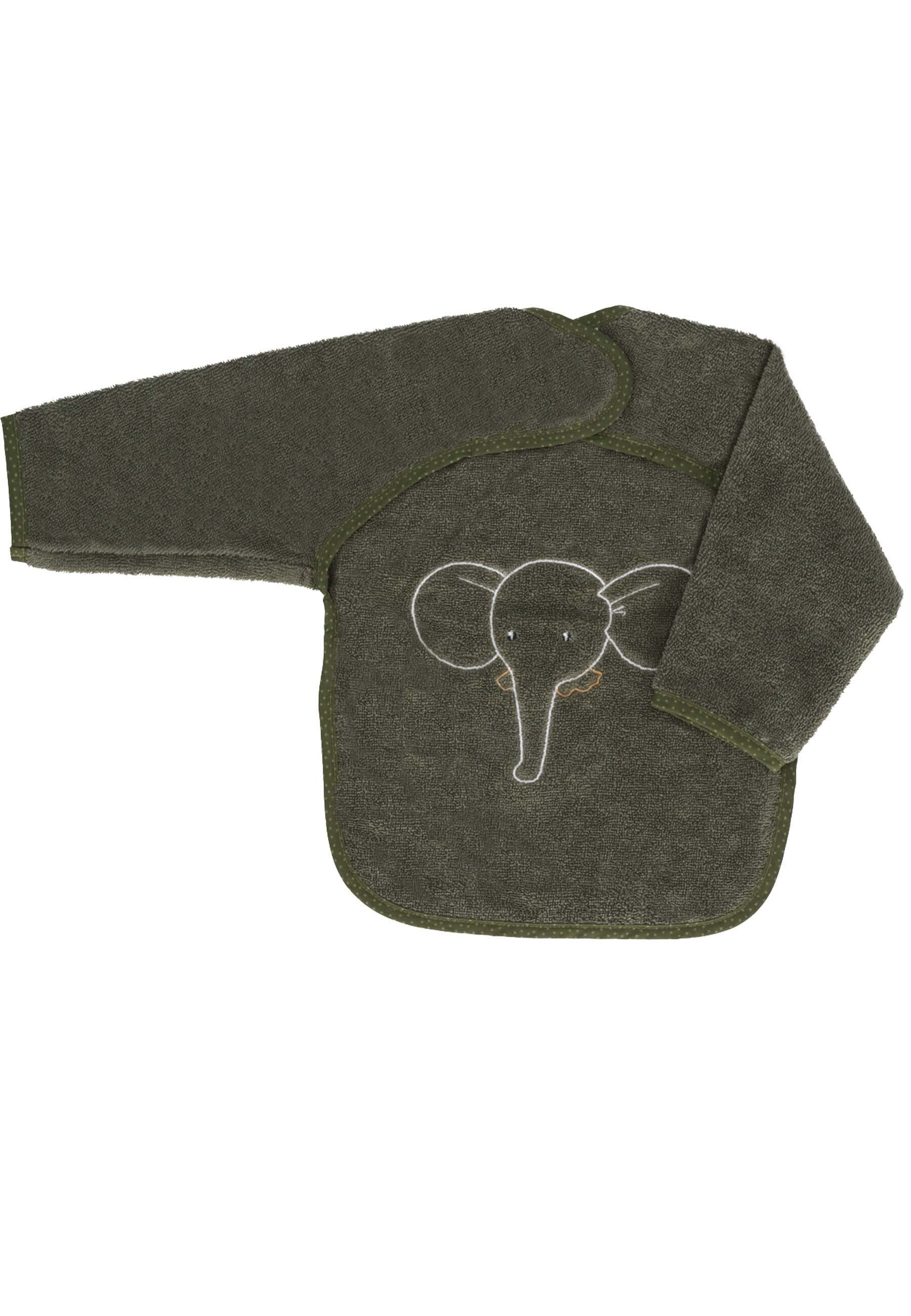 GOTS Ärmellätzchen Elefant Eddy in Dunkelgrün