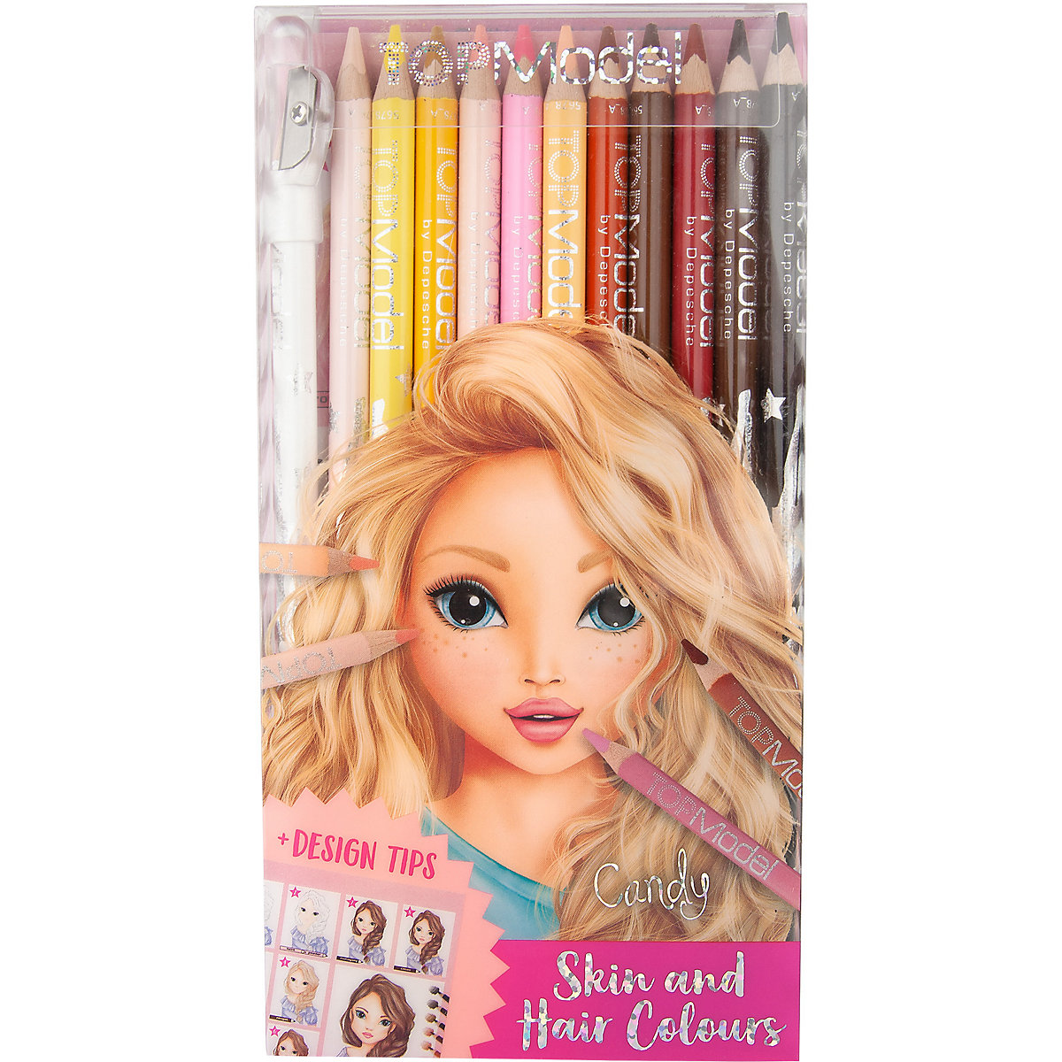 TOPModel Buntstifte Haut- und Haartöne, 12 Farben, inkl. Spitzer & Malschule