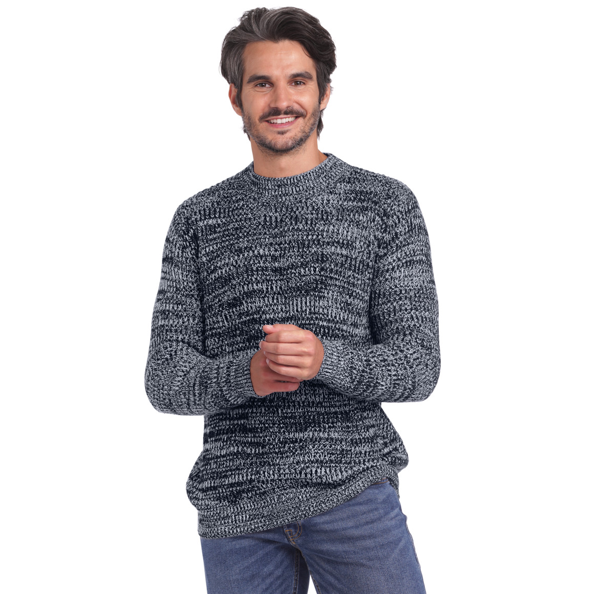 Herren Strickpullover mit hohem Rundhals