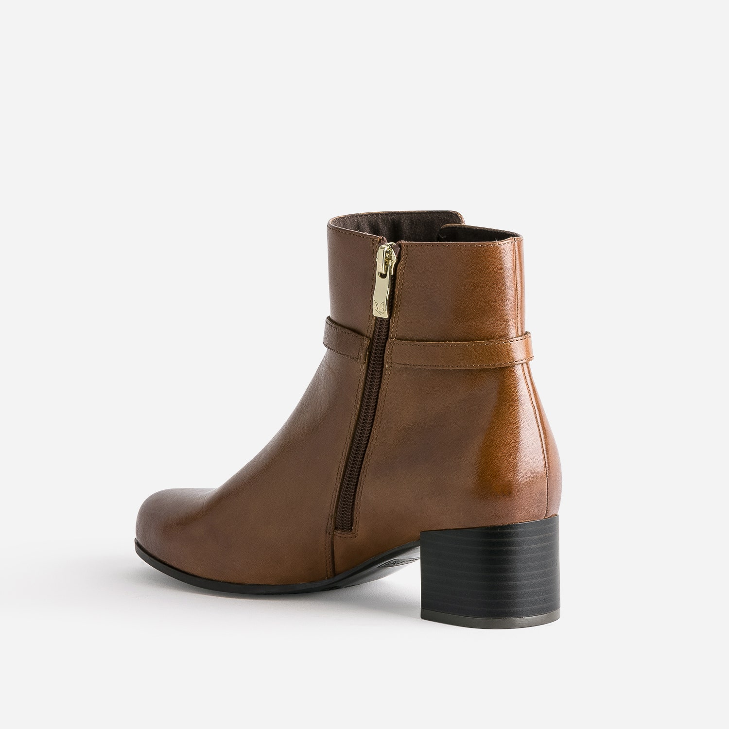 Boots CAPRICE cognac en cuir esprit jodhpur