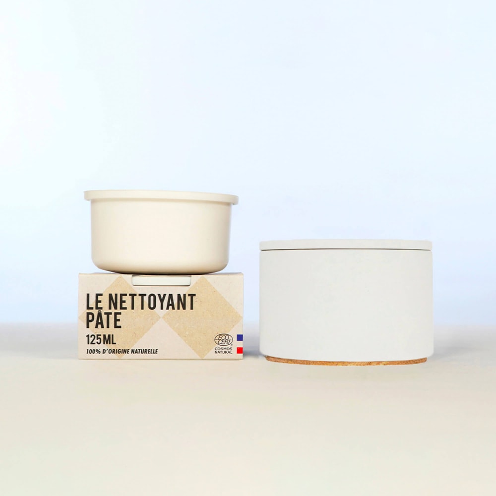 La crème libre Coffret Nettoyant Pâte Visage (Éco-recharge + Pot Rechargeable Blanc Cassé) Nettoyant Visage