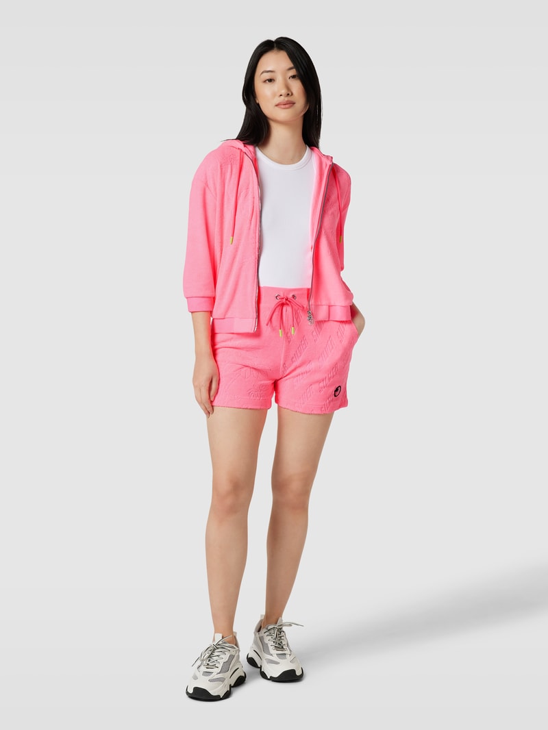 Sweatjacke mit Kapuze Modell 'LUSHY' in neon pink