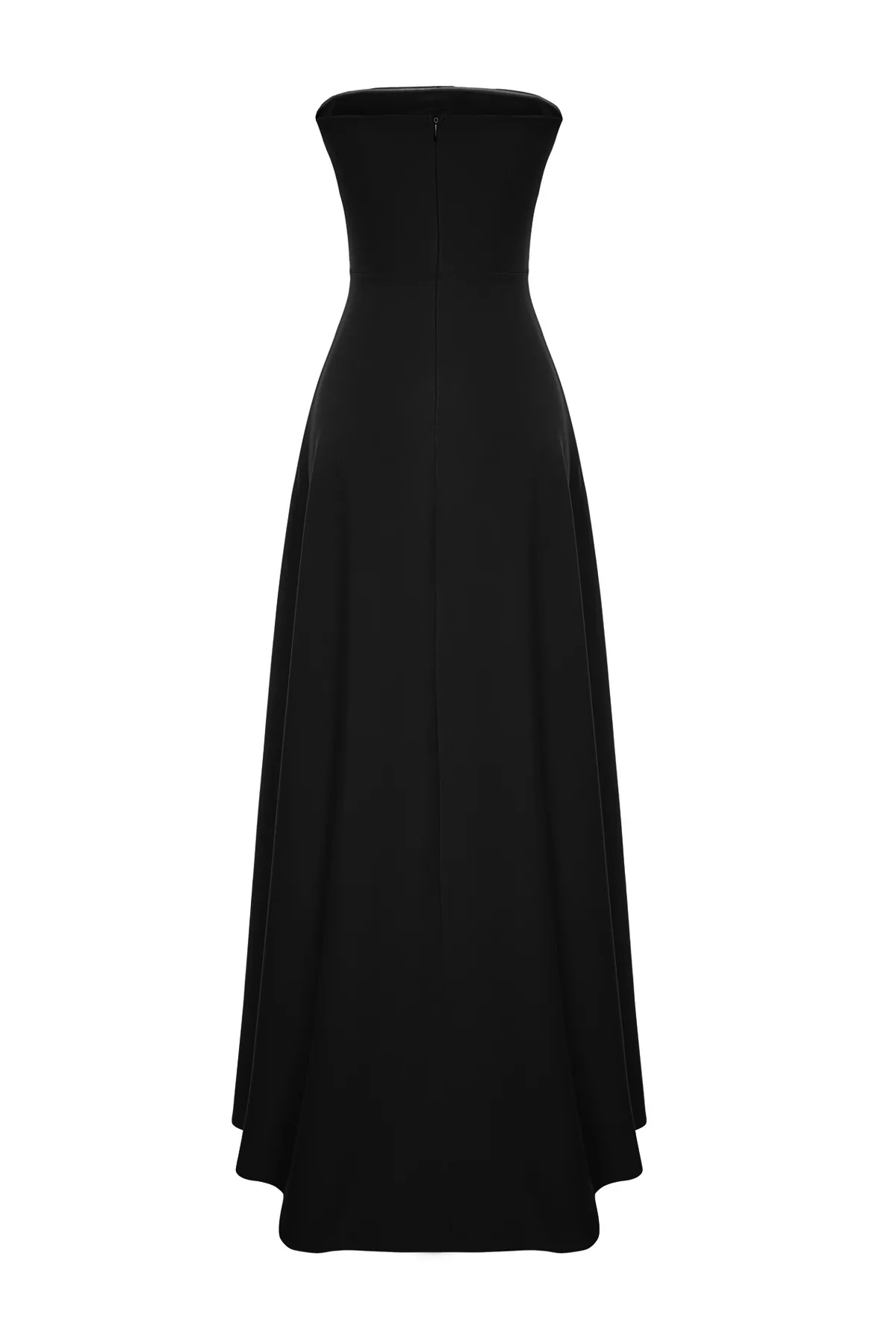 Trendyol Collection  Schwarzes, geknöpftes, langes Abendkleid aus Webstoff TPRSS24AE00095