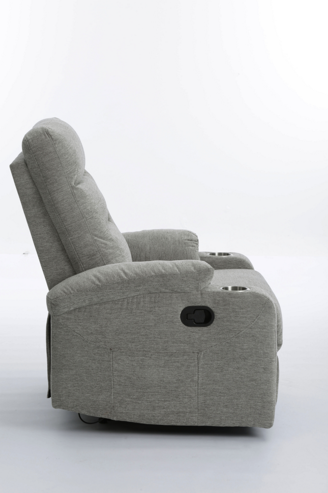 Happy Home Happy Home verstellbarer Relaxsessel mit 2 Getränkehaltern hellgrau
