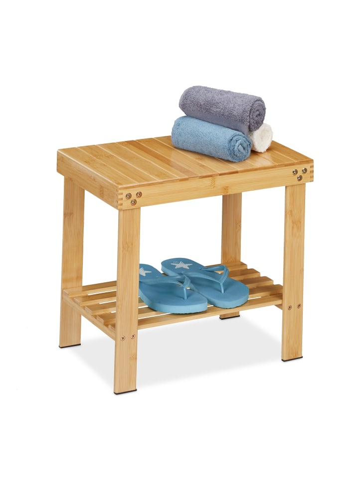 relaxdays Badhocker in Natur - (B)44 x (H)41,5 x (T)28 cm günstig kaufen onesize