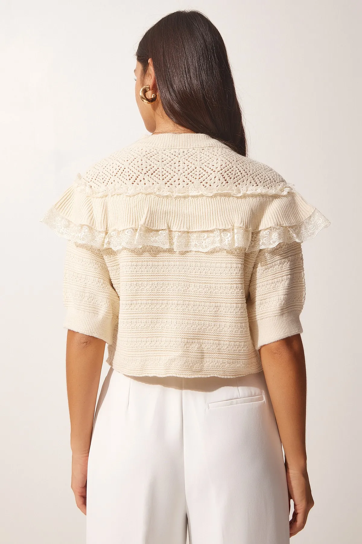 Happiness İstanbul  Strickjacke - Beige - Regular Fit