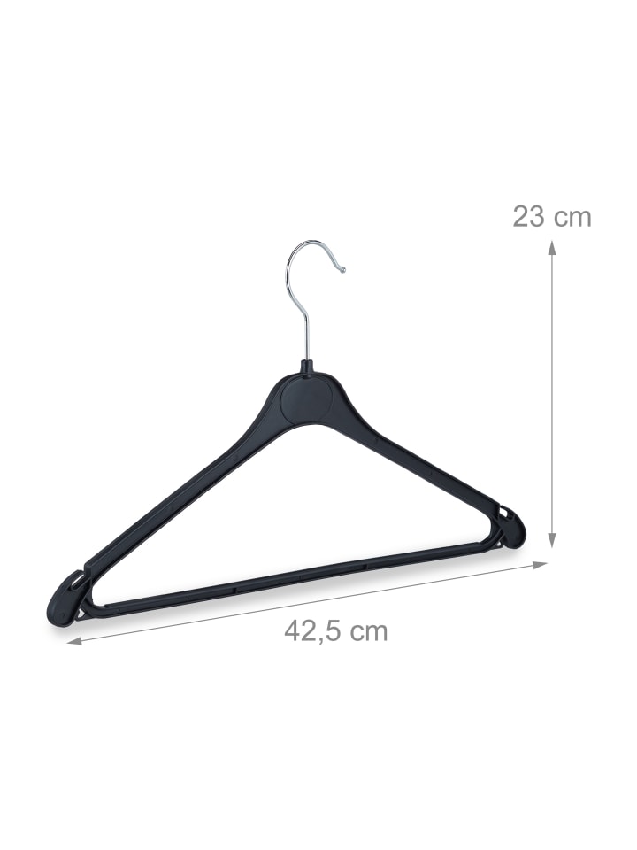 relaxdays 30er Set: Kleiderbügel Basic in Schwarz günstig kaufen onesize